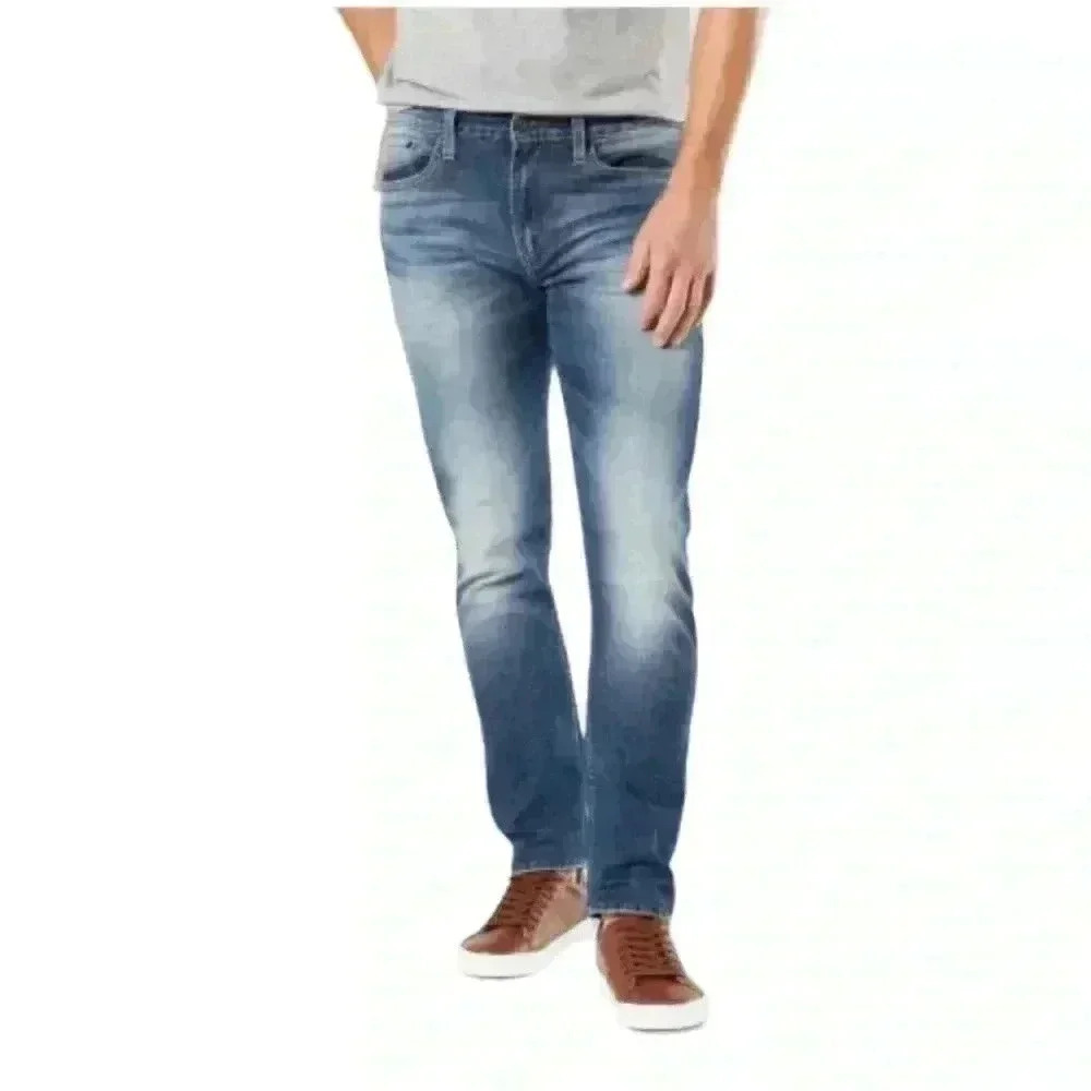 DENIZEN from Levi's 208 Faded Blue Regular Fit Tapered Leg Denim Jeans